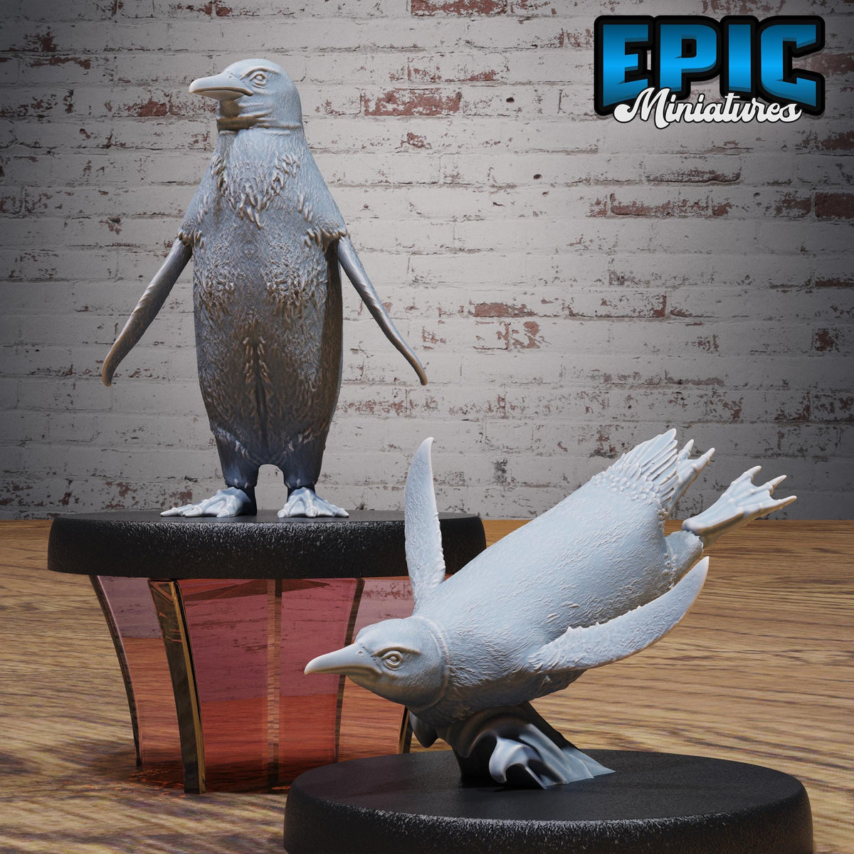 Penguin Set of 2 DND miniatures group photo Snow Orcs