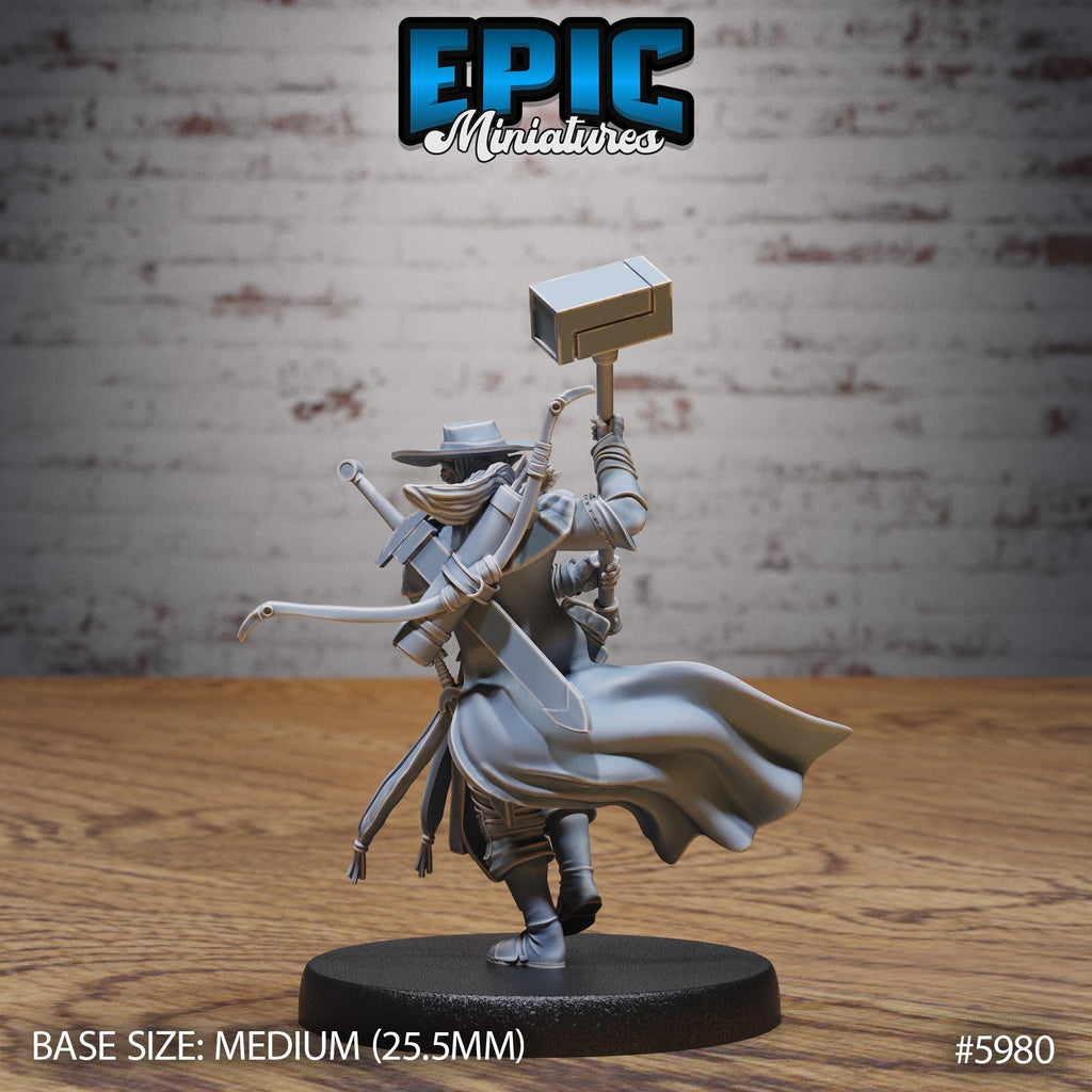 Half-Orc Female Adventurer Option #5980 back DND miniature Snow Orcs 16k resin
