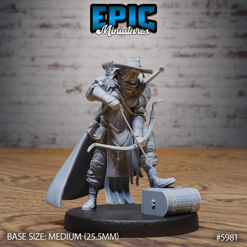 Half-Orc Female Adventurer Option #5981 front DND miniature Snow Orcs 16k resin