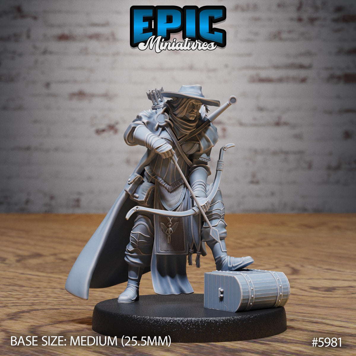 Half-Orc Female Adventurer Option #5981 front DND miniature Snow Orcs 16k resin