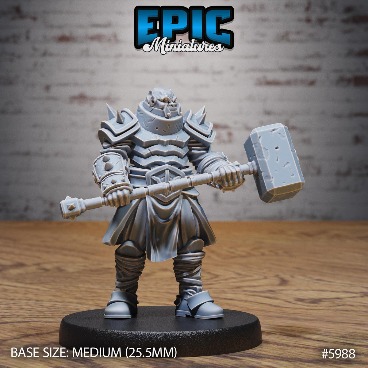 Dark Orc Option #5988 front DND miniature Snow Orcs 16k resin