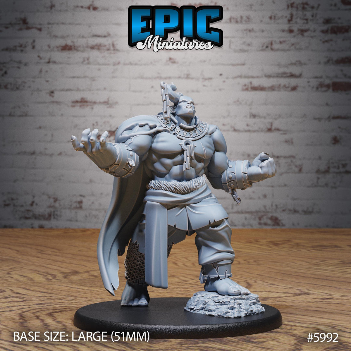 Ogrillon Brute Option #5992 front DND miniature Snow Orcs 16k resin