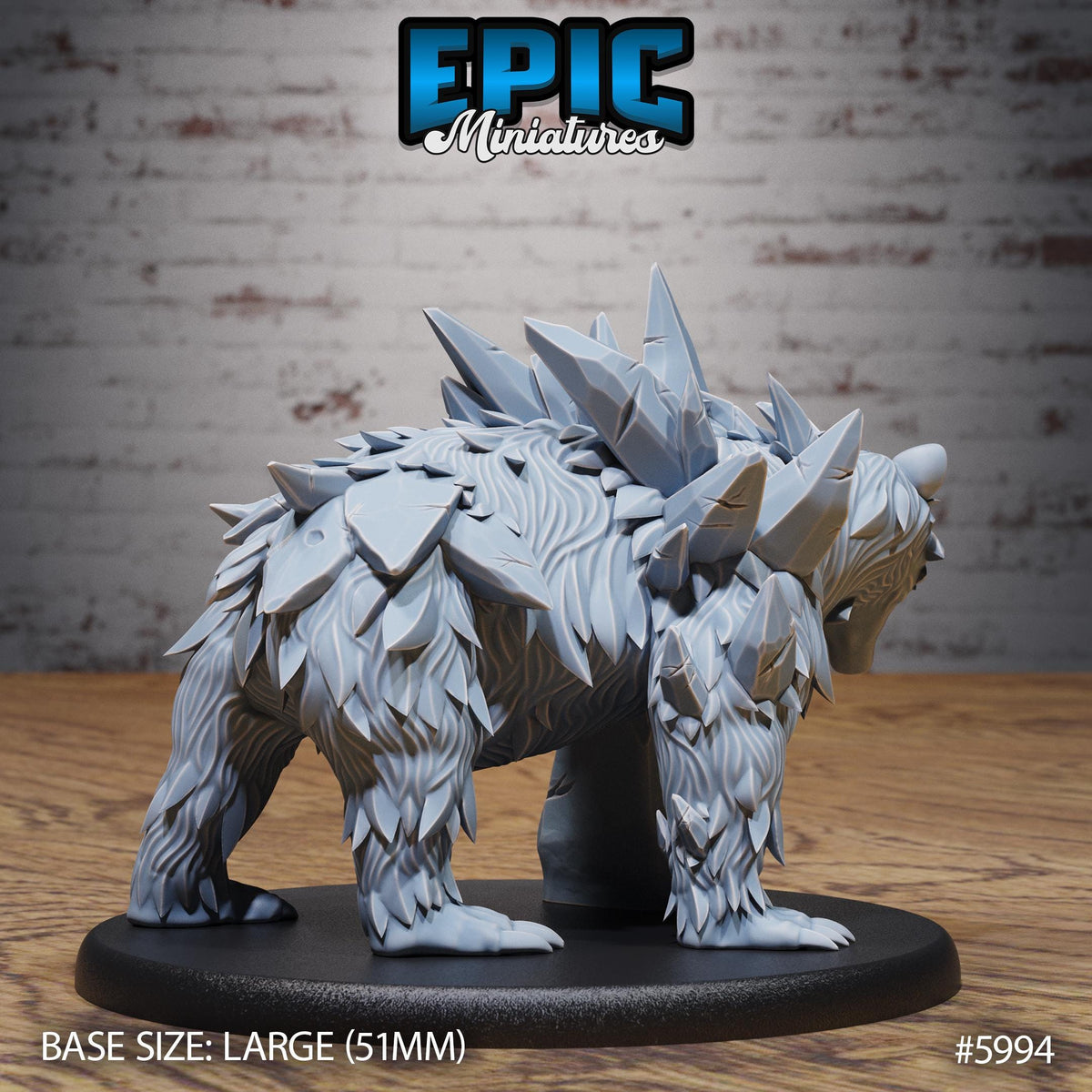 Magical Frost Bear Option #5994 back DND miniature Snow Orcs 16k resin