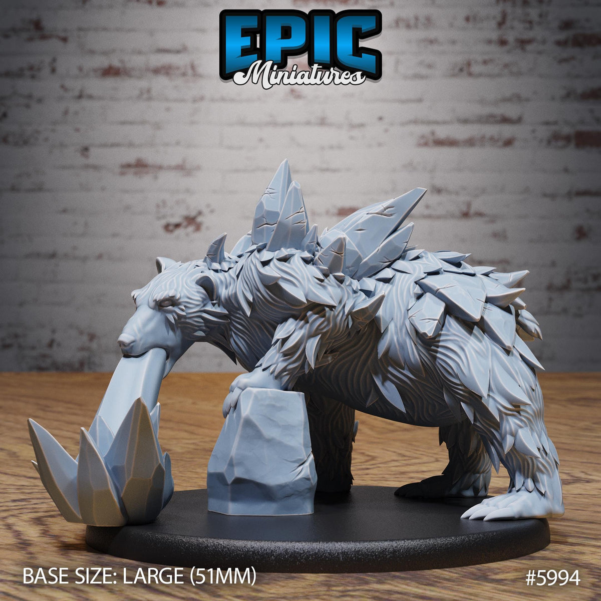 Magical Frost Bear Option #5994 (2) front DND miniature Snow Orcs 16k resin