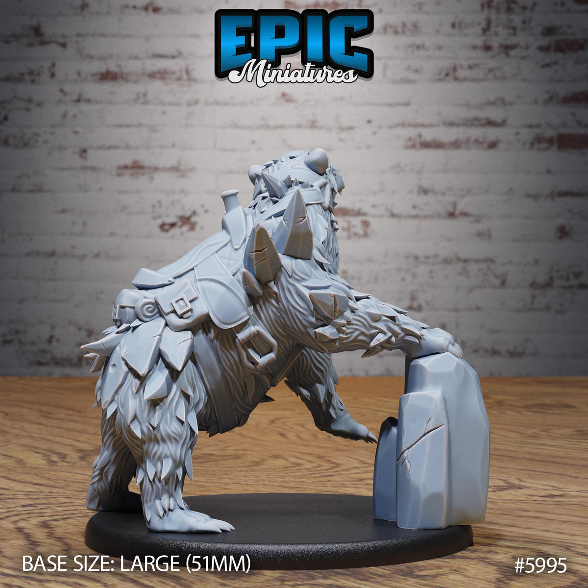Magical Frost Bear Option #5995 back DND miniature Snow Orcs 16k resin