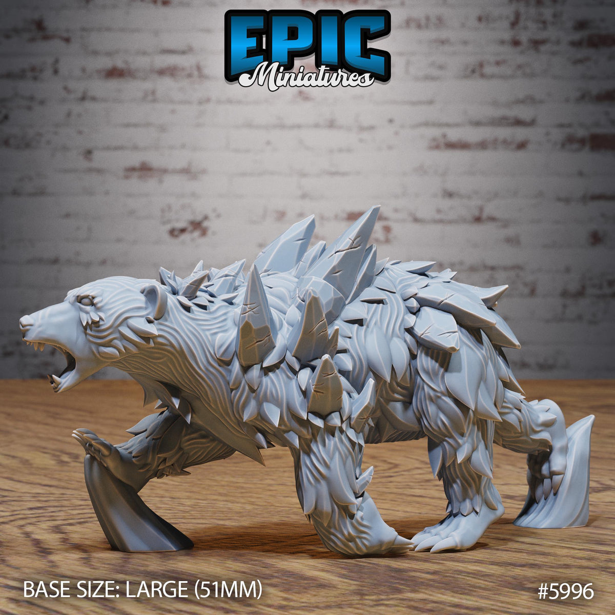 Magical Frost Bear Option #5996 front DND miniature Snow Orcs 16k resin