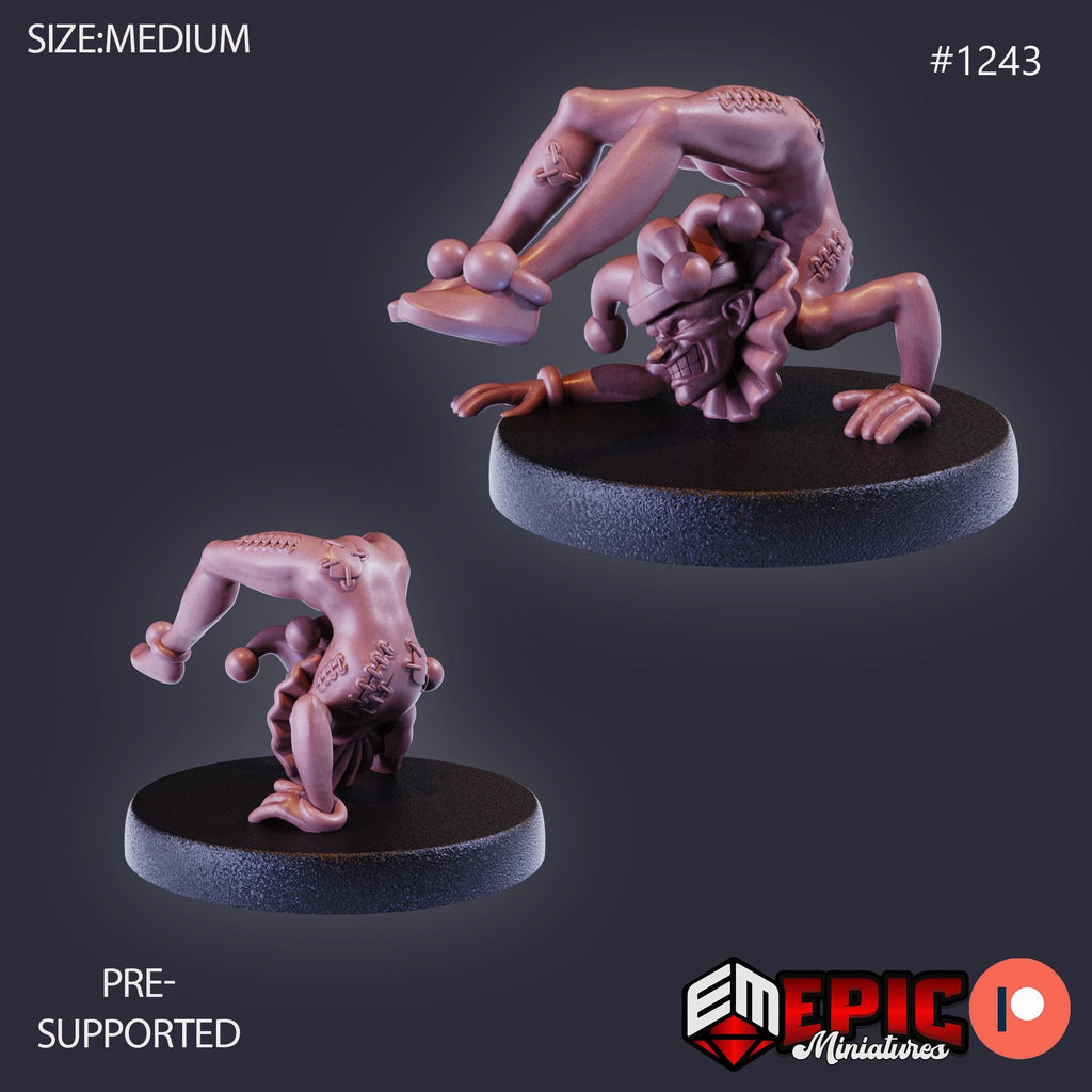 Horror Clown Option #1243 front DND miniature Halloween Horror 16k resin