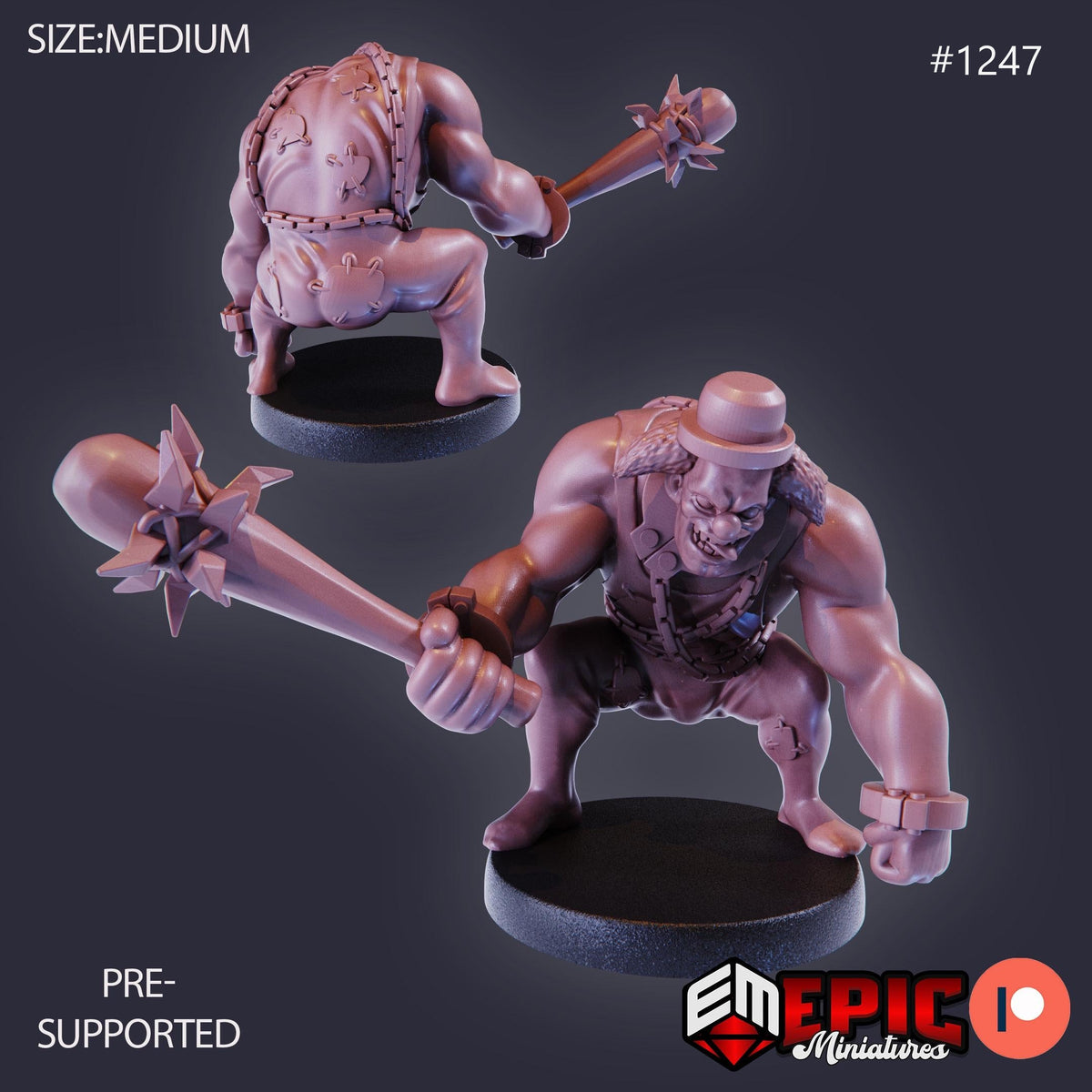 Horror Clown Option #1247 front DND miniature Halloween Horror 16k resin