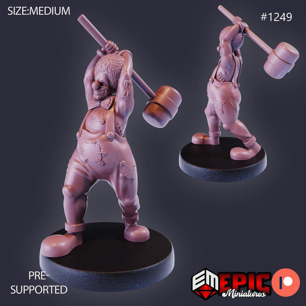 Horror Clown Option #1249 front DND miniature Halloween Horror 16k resin