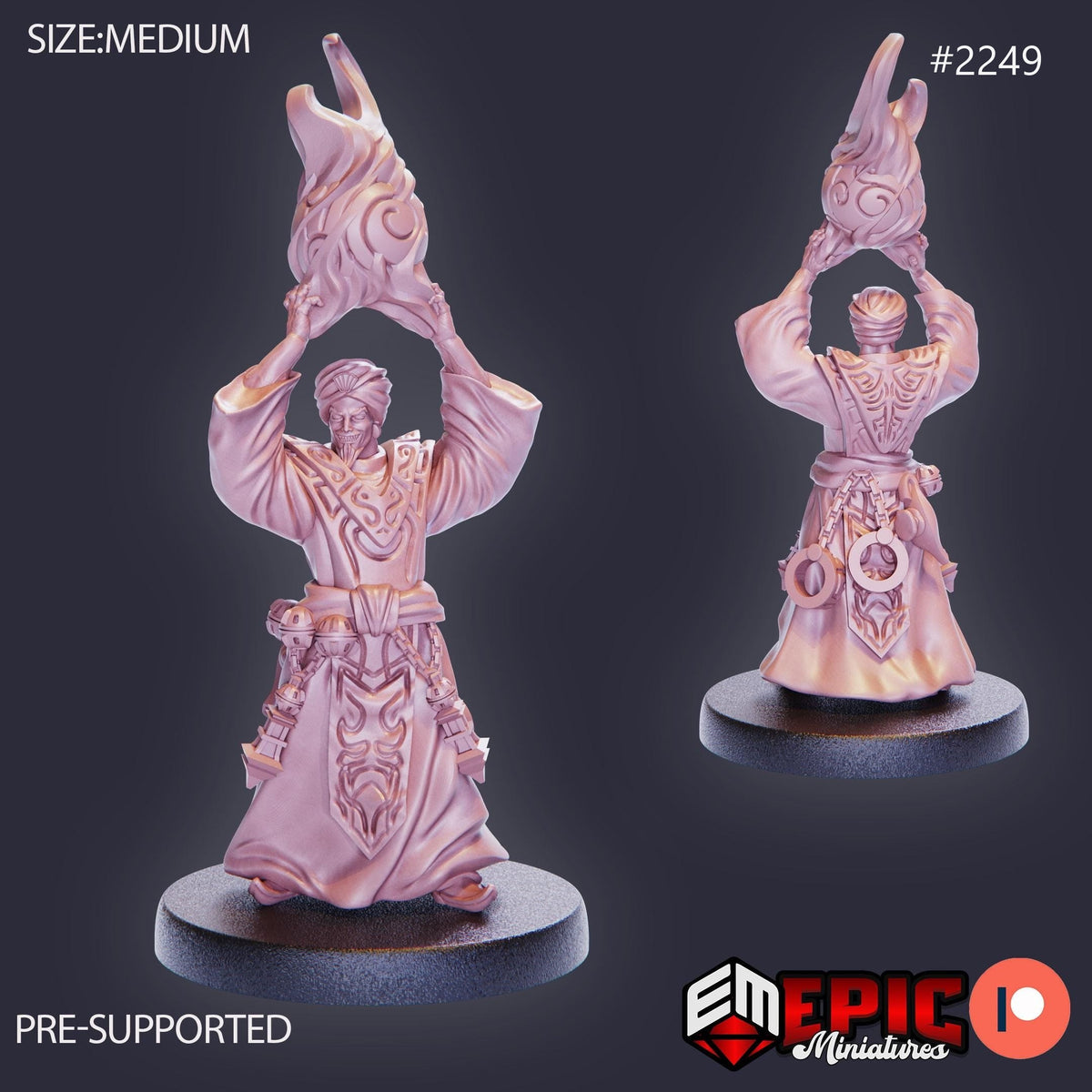 Djinni Hunter Option #2249 front DND miniature Oriental Dunes 16k resin