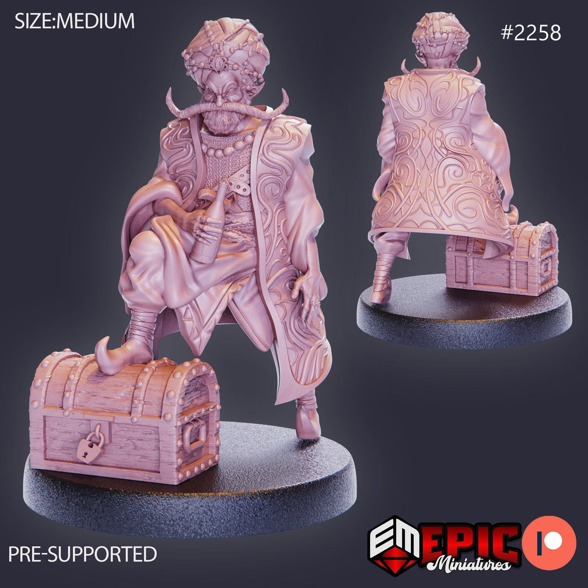 Shady Fortune Teller Option #2258 front DND miniature Oriental Dunes 16k resin
