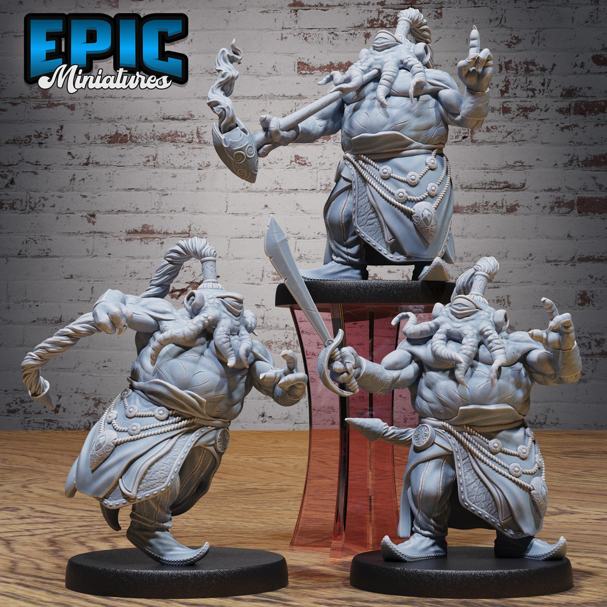 Octo Folk Pirate Set of 3 DND miniatures group photo Corsair Waters