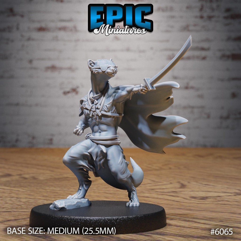 Otterfolk Pirate Option #6065 front DND miniature Corsair Waters 16k resin