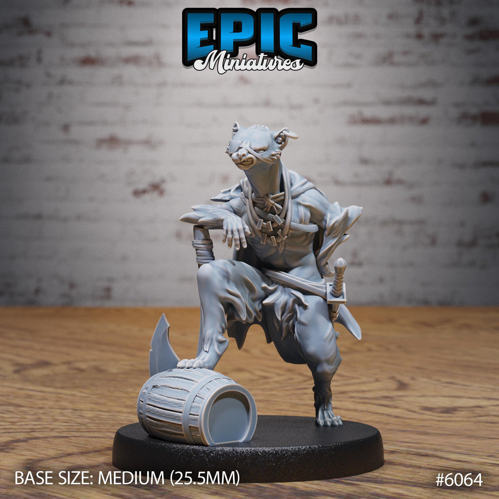 Otterfolk Pirate Option #6064 front DND miniature Corsair Waters 16k resin