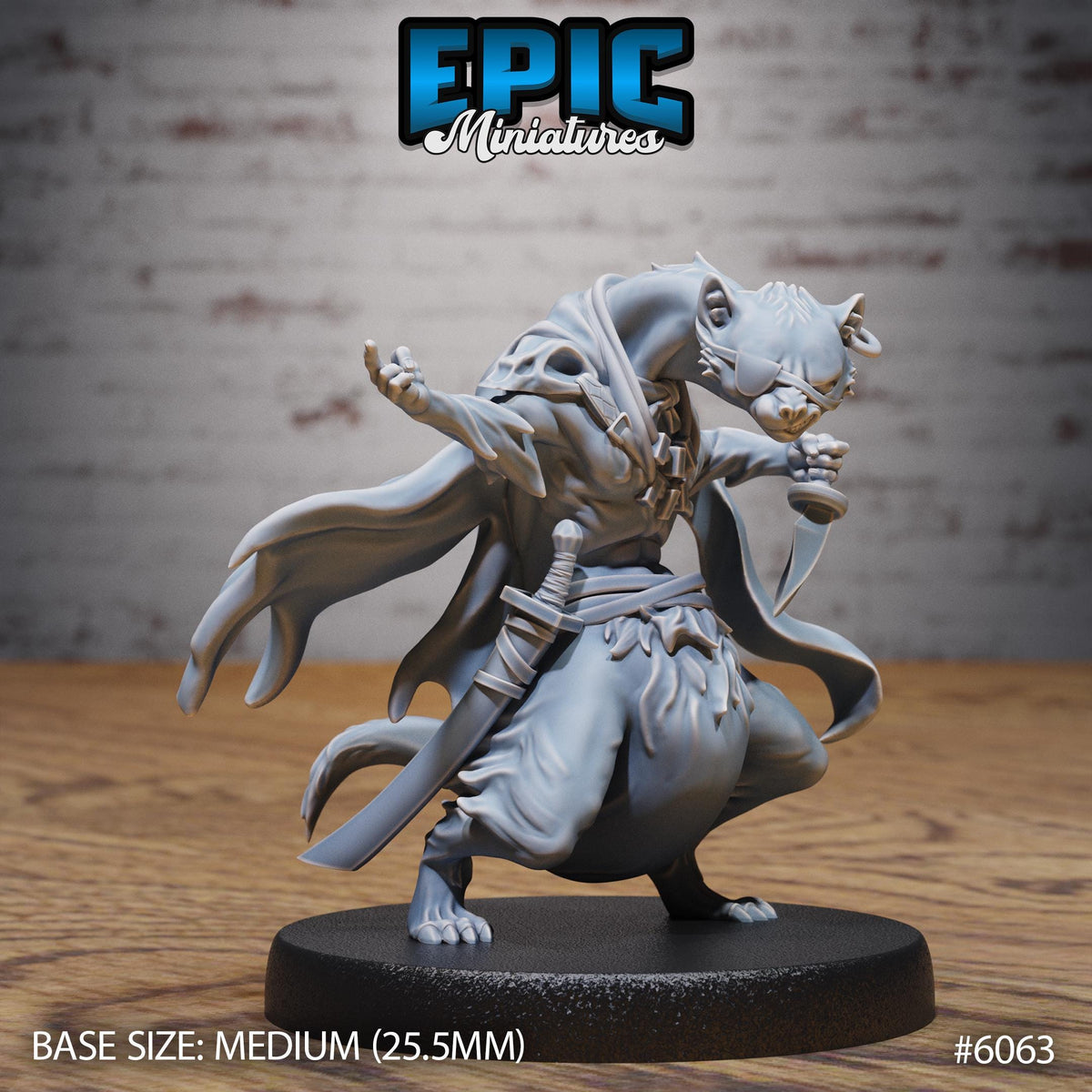 Otterfolk Pirate Option #6063 front DND miniature Corsair Waters 16k resin