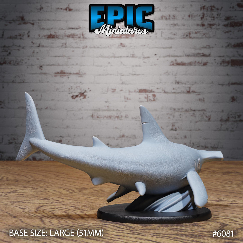 Hammerhead Shark Option 2 Huge Base front DND miniature Corsair Waters 16k resin