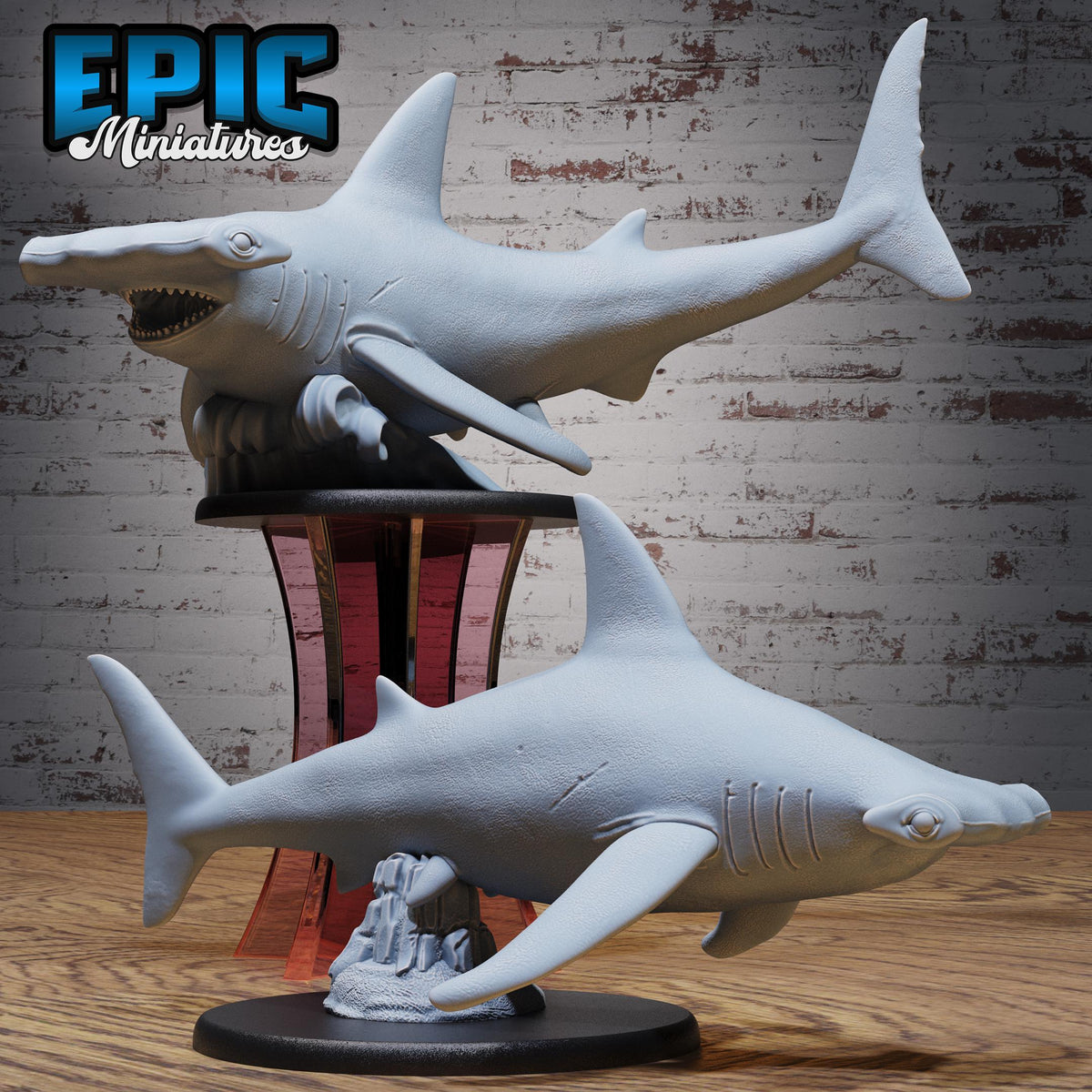 Hammerhead Shark Set of 2 DND miniatures group photo Corsair Waters