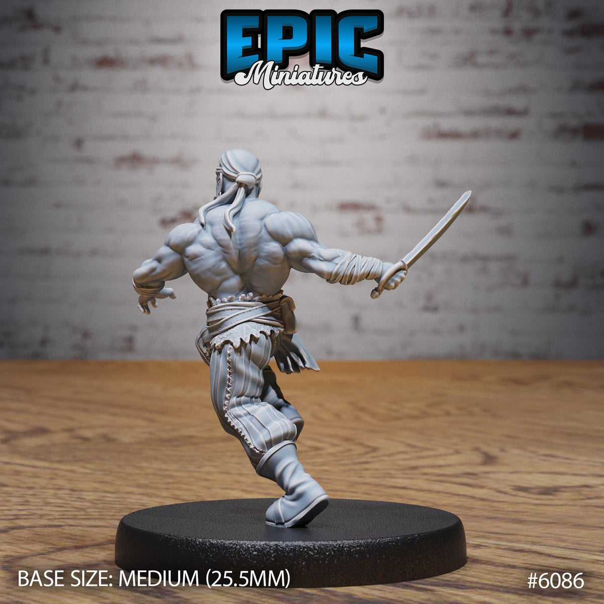 Muscle Pirate Option #6086 back DND miniature Corsair Waters 16k resin