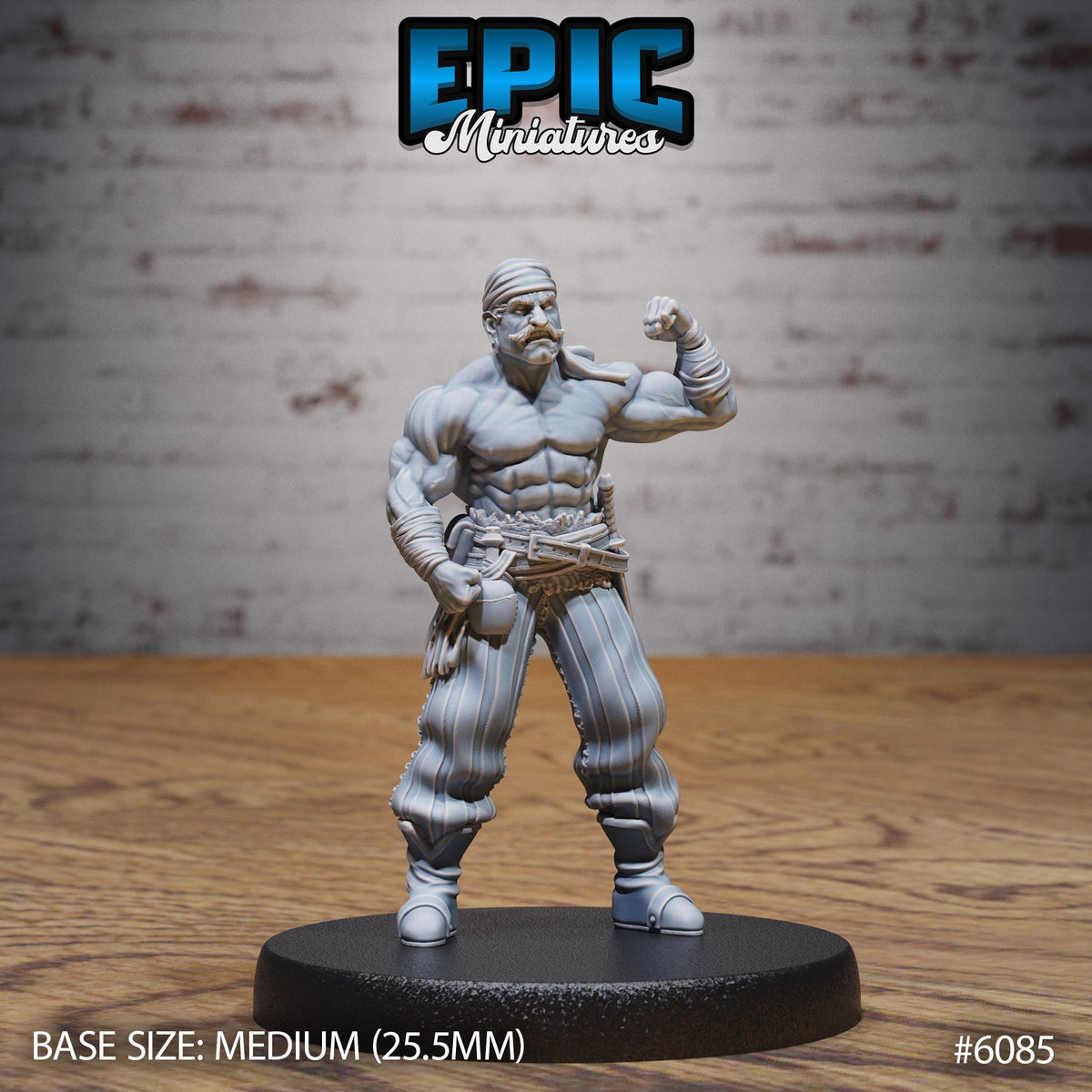 Muscle Pirate Option #6085 front DND miniature Corsair Waters 16k resin