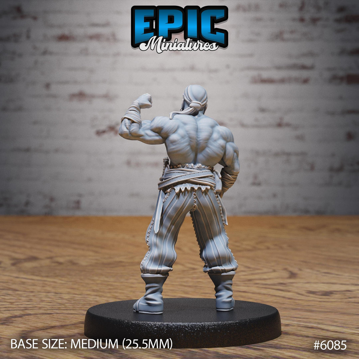 Muscle Pirate Option #6085 back DND miniature Corsair Waters 16k resin