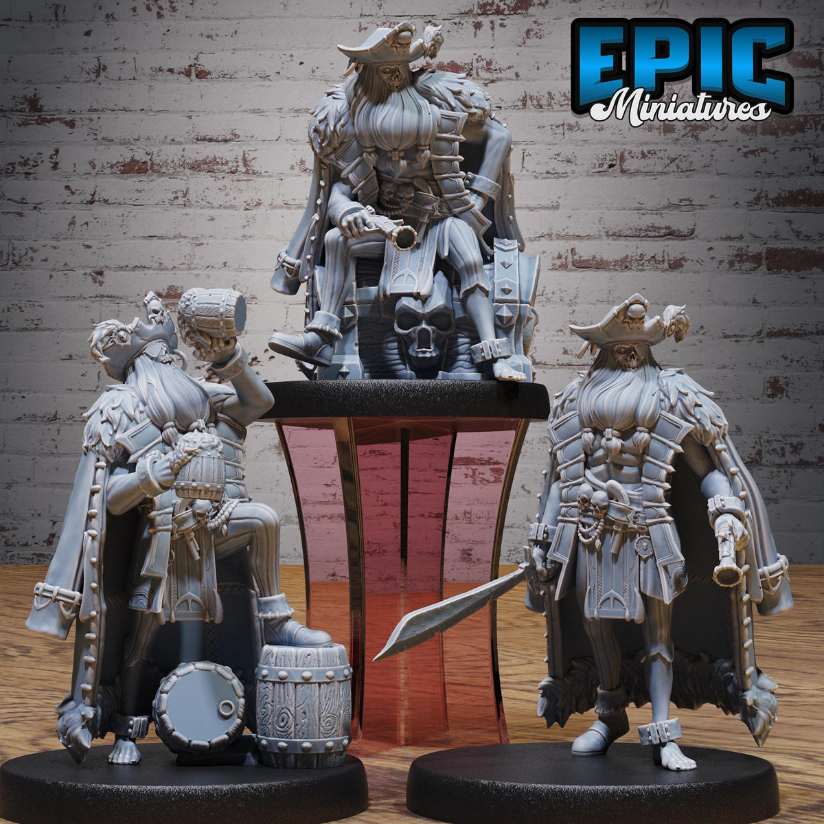 Ghost Captain Set of 3 DND miniatures group photo Corsair Waters