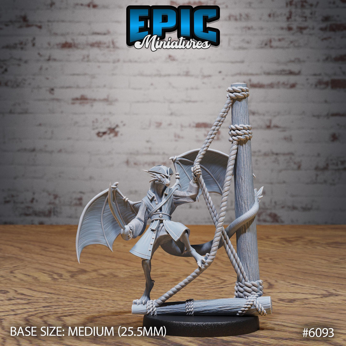 Draco Pirate Option #6093 front DND miniature Corsair Waters 16k resin