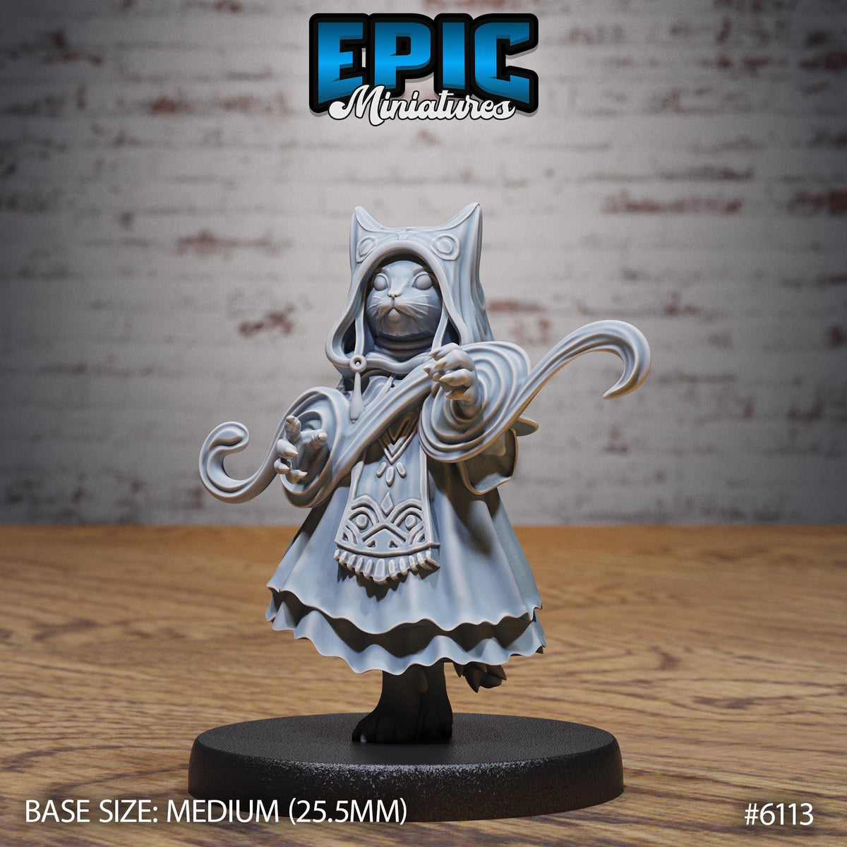 Catfolk Warlock Option #6113 front DND miniature Demons of Torment 16k resin