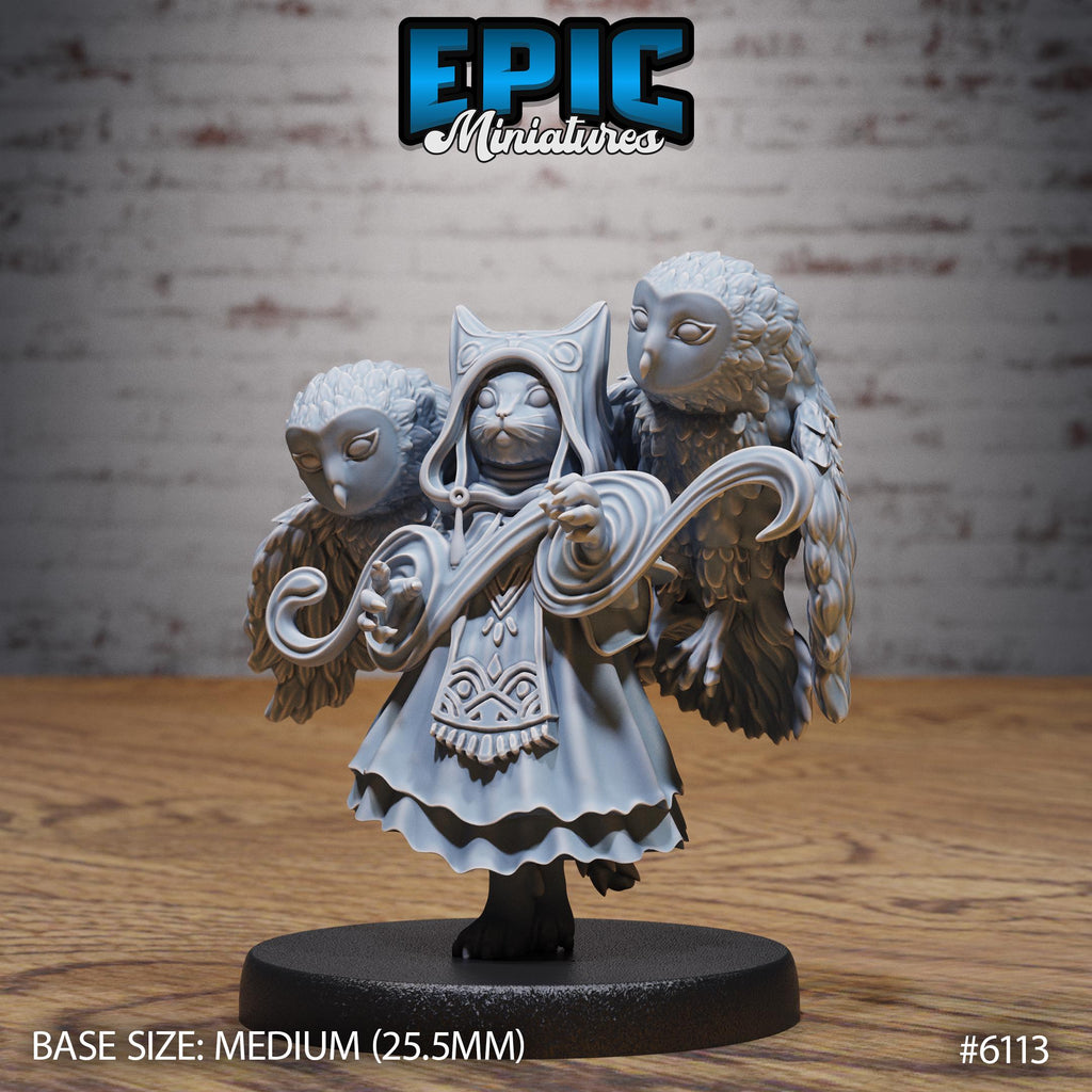 Catfolk Warlock Option #6113 (2) front DND miniature Demons of Torment 16k resin