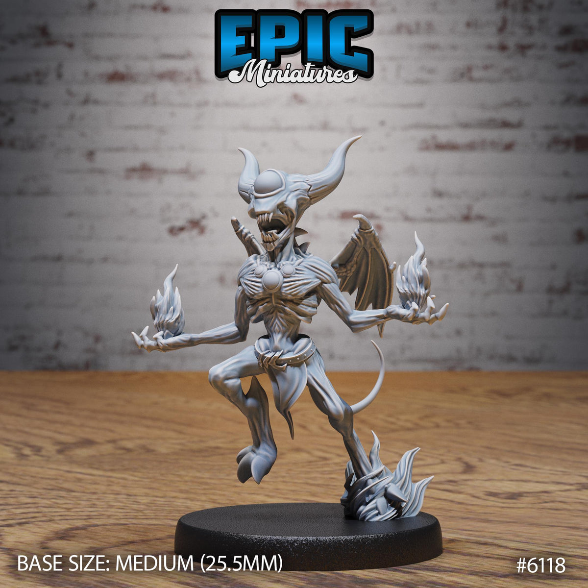 Pyro Demon Option #6118 front DND miniature Demons of Torment 16k resin