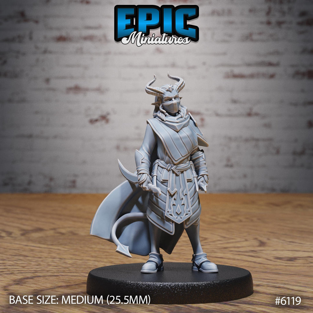 Tiefling Assassin Option #6119 front DND miniature Demons of Torment 16k resin