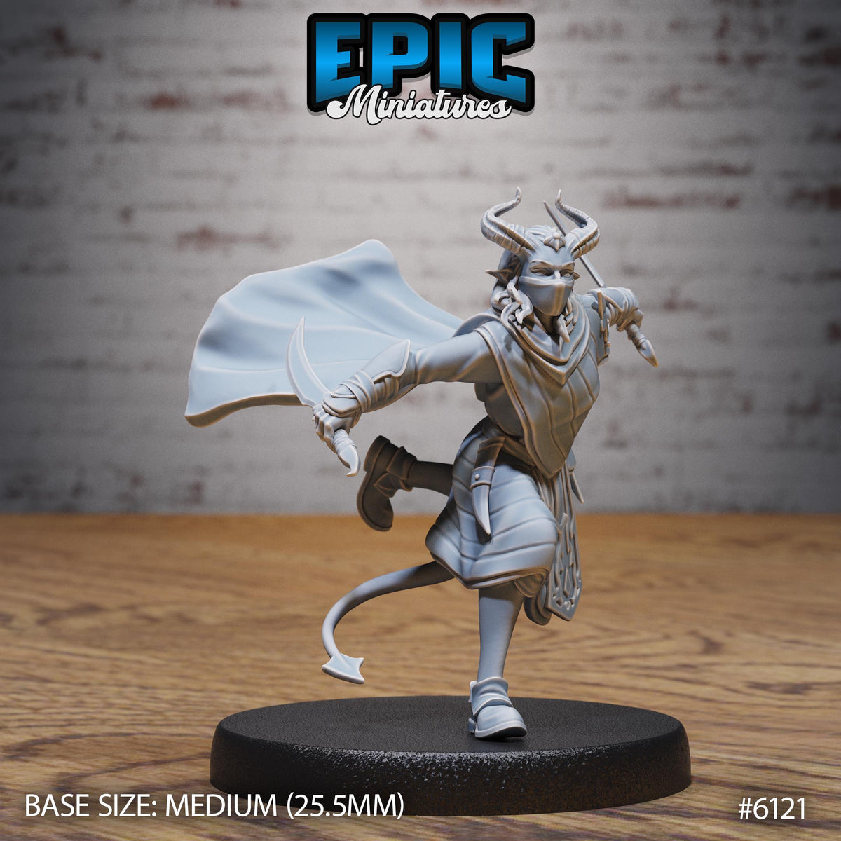 Tiefling Assassin Option #6121 front DND miniature Demons of Torment 16k resin
