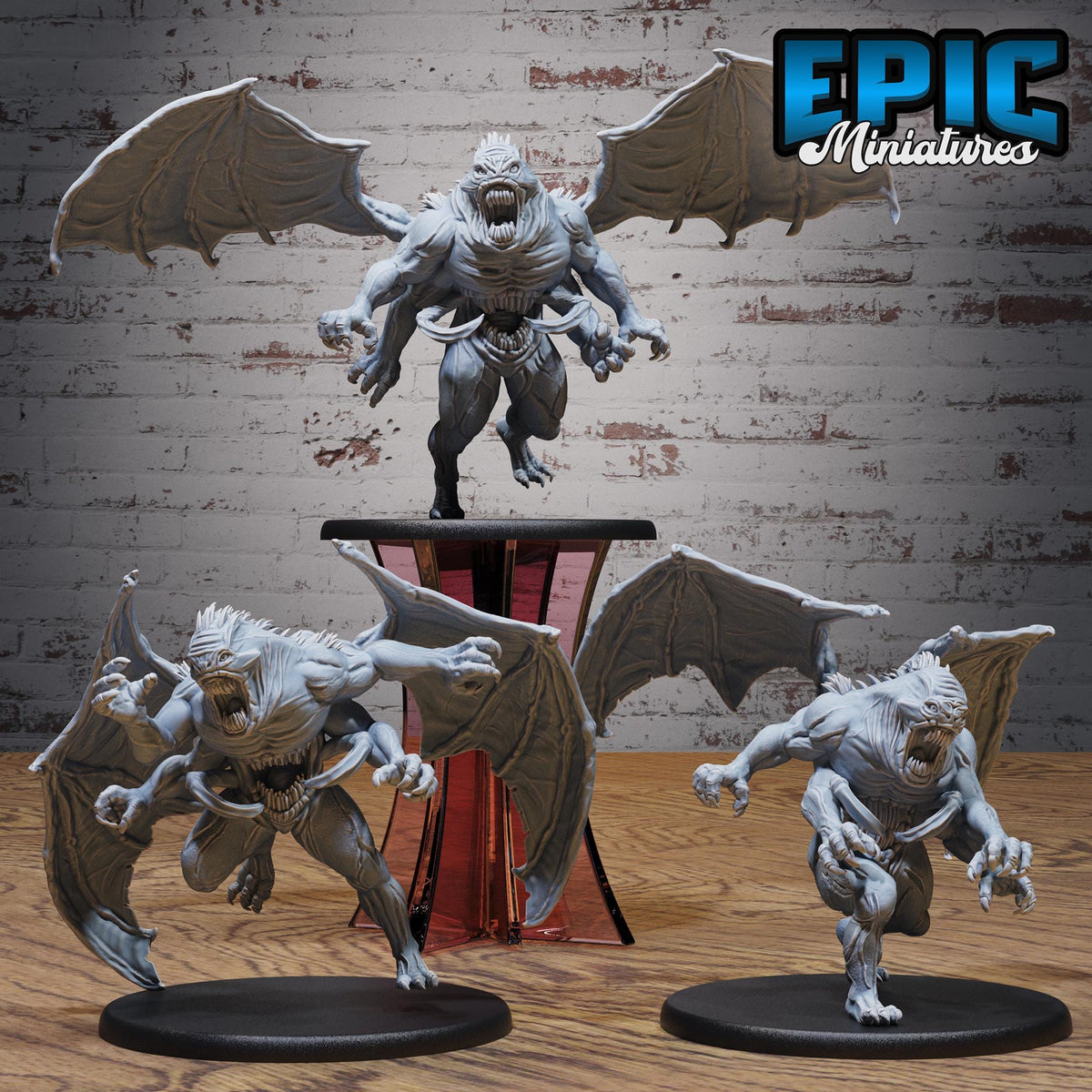 Klurichir Demon Set of 3 DND miniatures group photo Demons of Torment