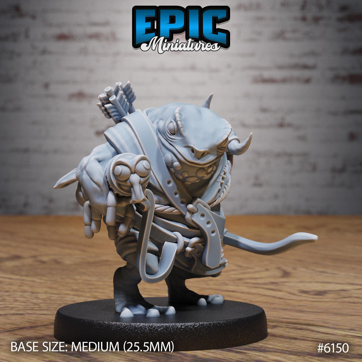 Toad Folk Option #6150 front DND miniature Swamp Adventure 16k resin