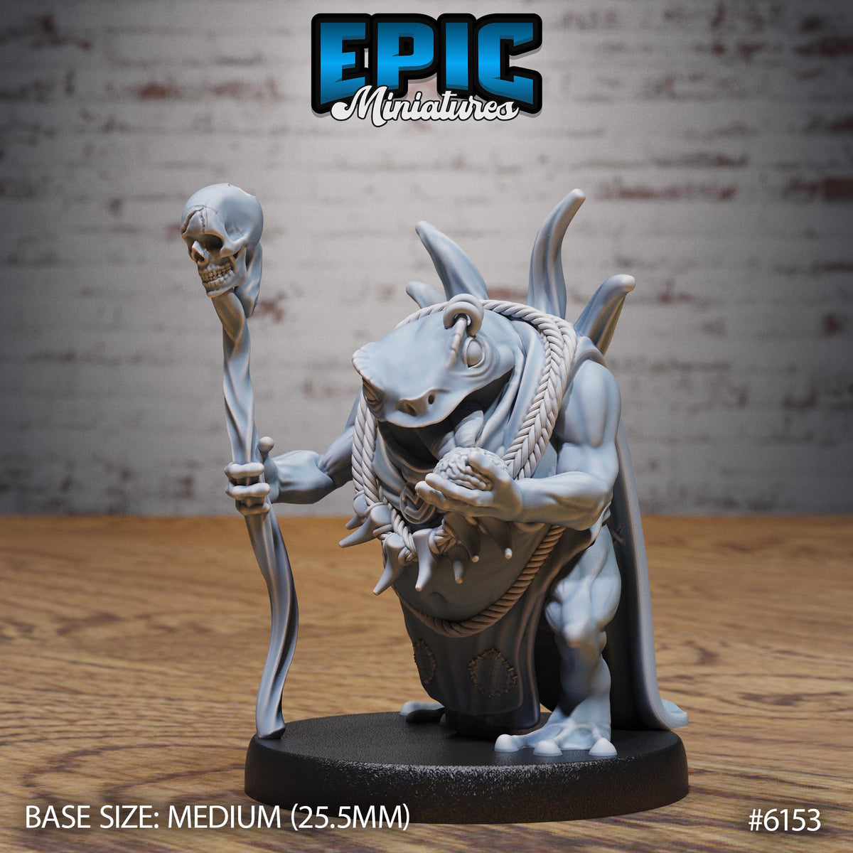 Toad Folk Option #6153 front DND miniature Swamp Adventure 16k resin