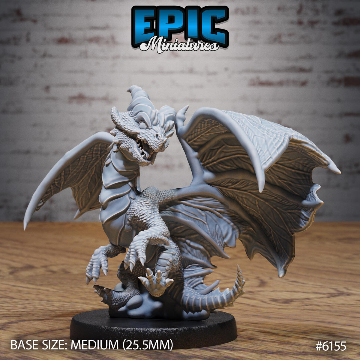 Copper Dragon Wyrmling Option #6155 front DND miniature Swamp Adventure 16k resin