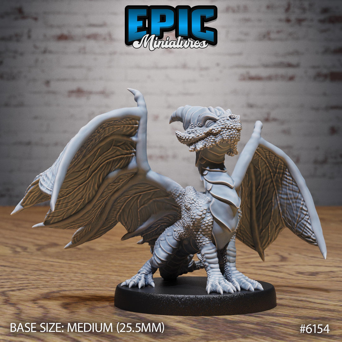 Copper Dragon Wyrmling Option #6154 front DND miniature Swamp Adventure 16k resin
