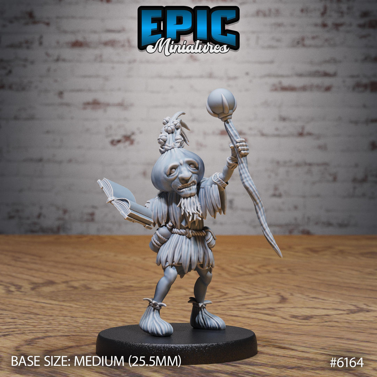 Garlic Druid Option #6164 front DND miniature Swamp Adventure 16k resin
