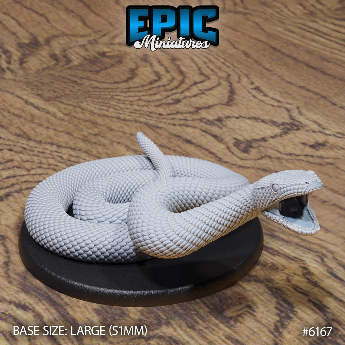 Boa Constrictor Option #6167 front DND miniature Swamp Adventure 16k resin