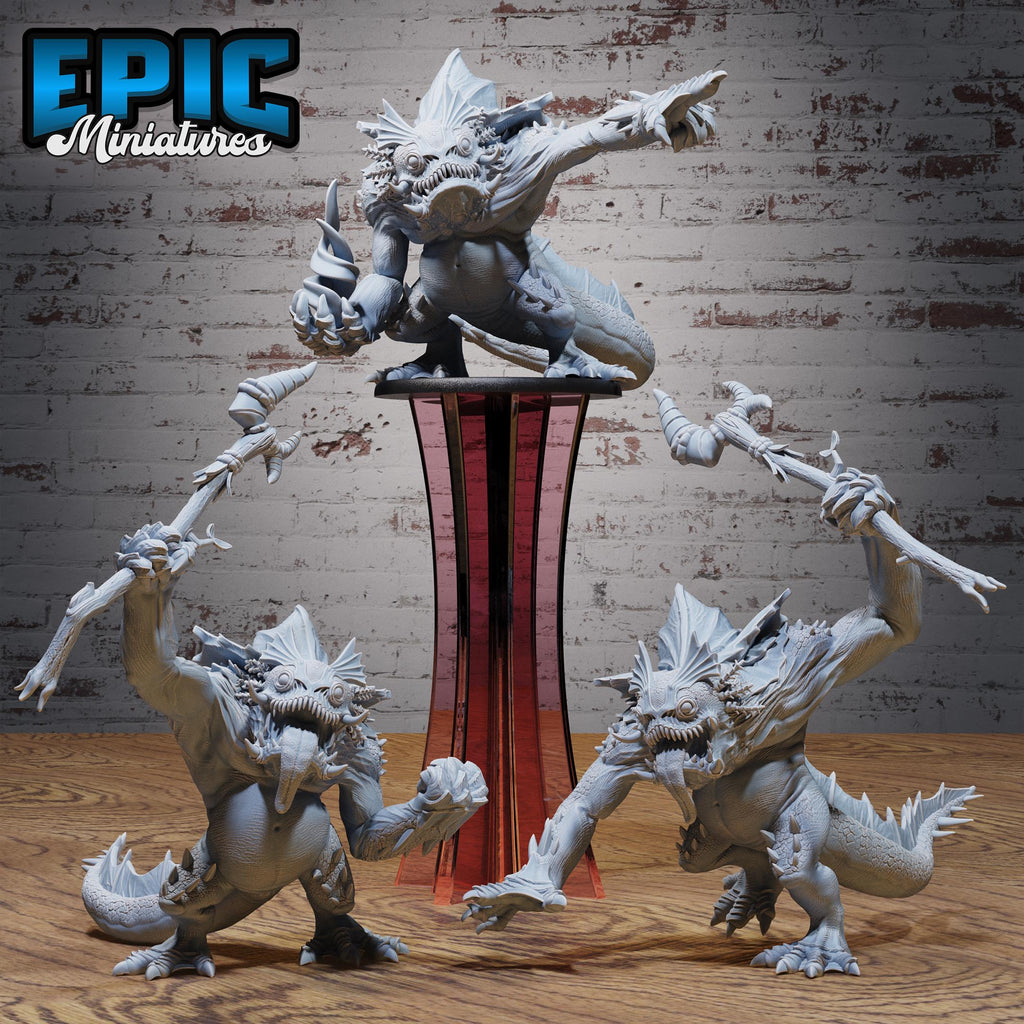 Amphibian Beast Set of 3 DND miniatures group photo Swamp Adventure