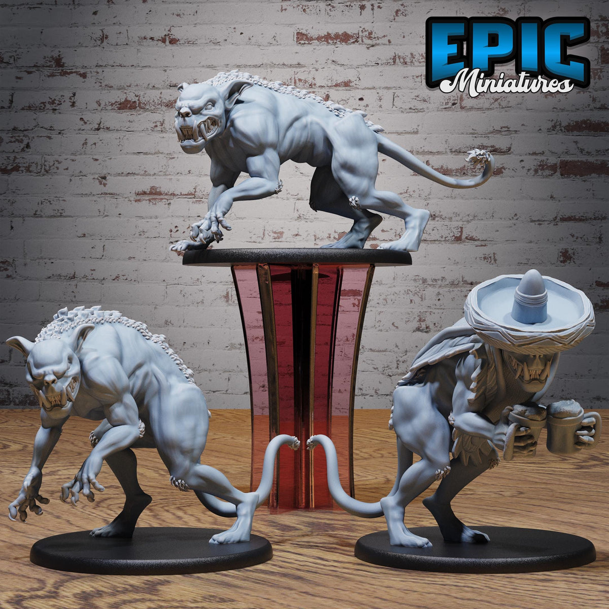 Chupacabra Set of 3 DND miniatures group photo Swamp Adventure