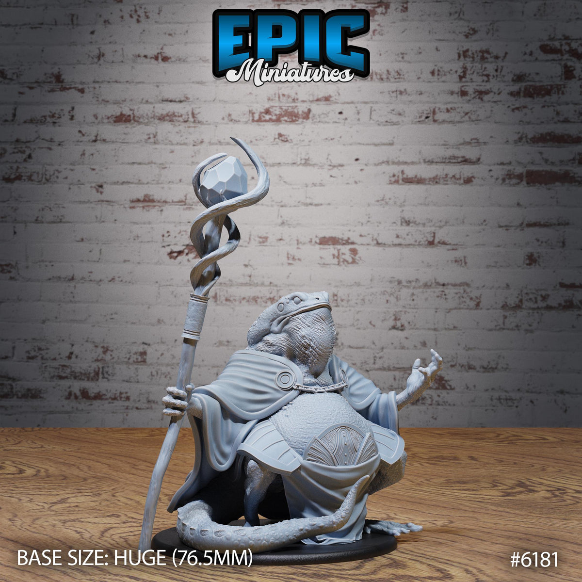 Toad Boss Option #6181 front DND miniature Swamp Adventure 16k resin