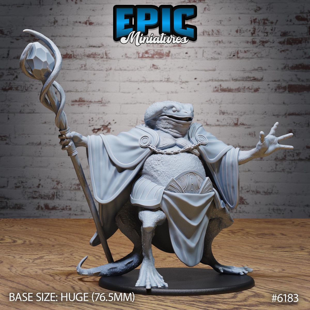 Toad Boss Option #6183 front DND miniature Swamp Adventure 16k resin
