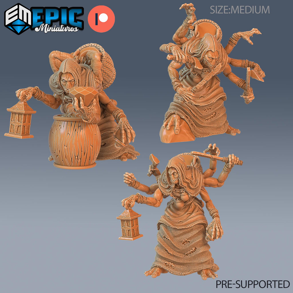 Corpse Collector Set of 3 DND miniatures group photo Tombs of Demise