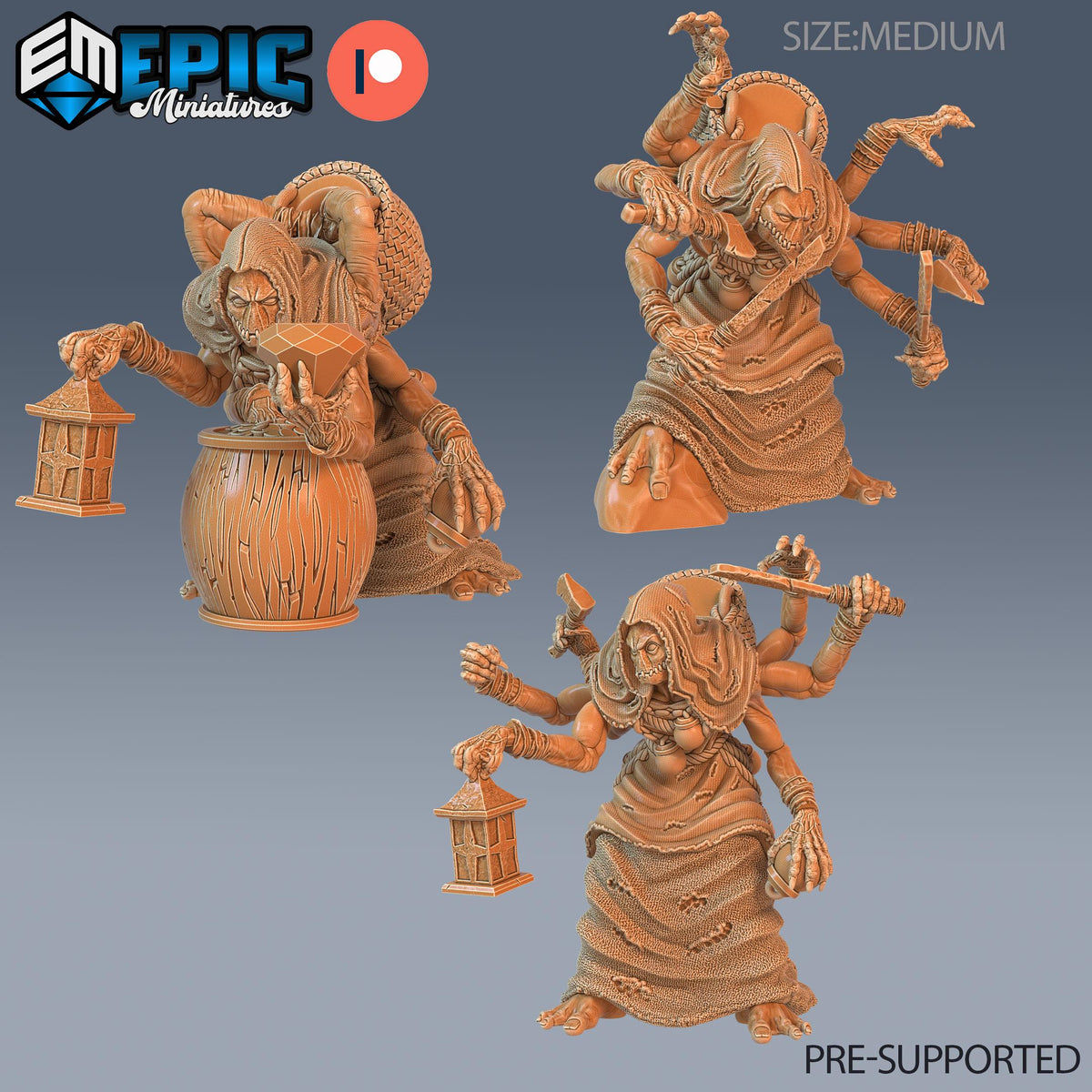 Corpse Collector Set of 3 DND miniatures group photo Tombs of Demise