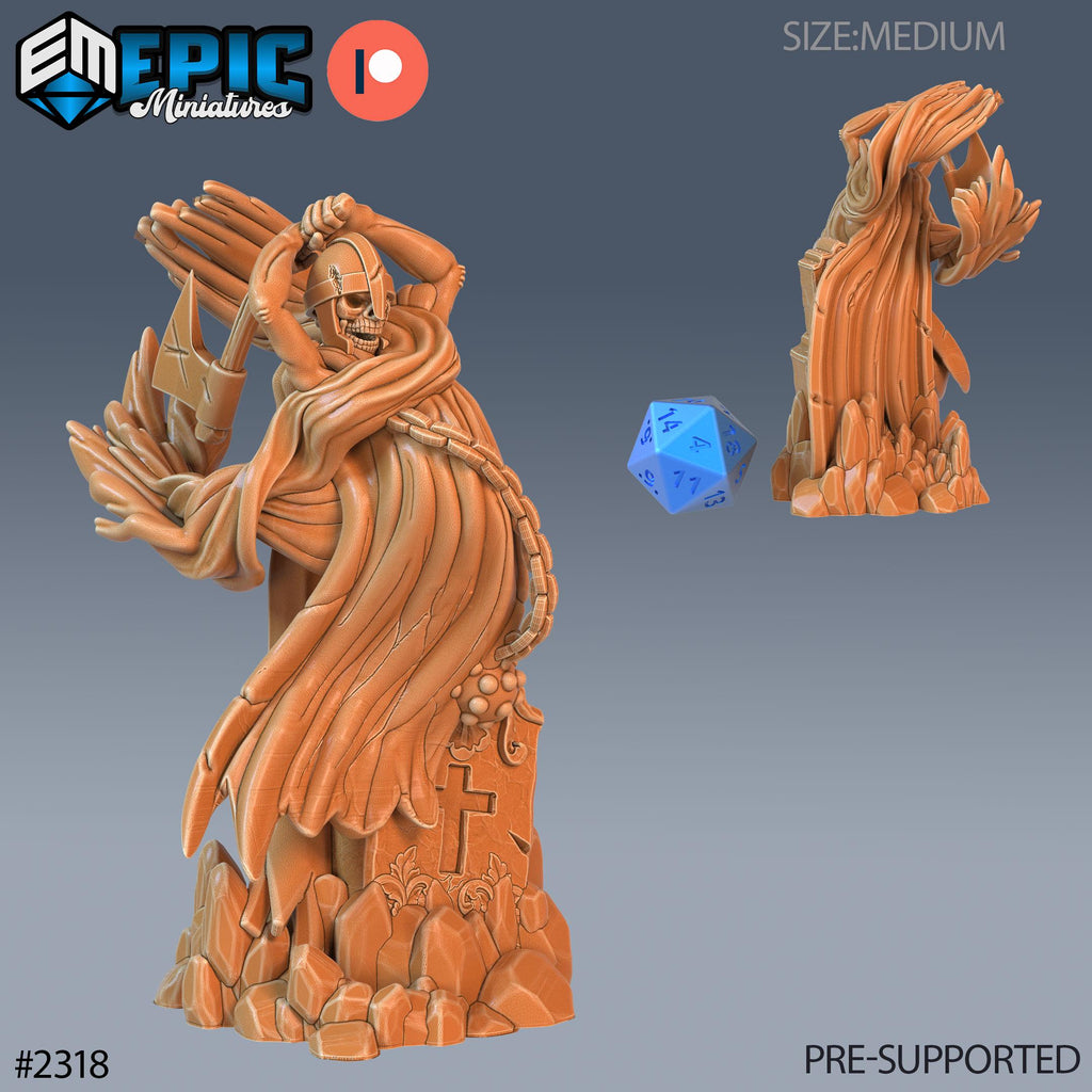 Graveyard Ghost Option #2319 front DND miniature Tombs of Demise 16k resin