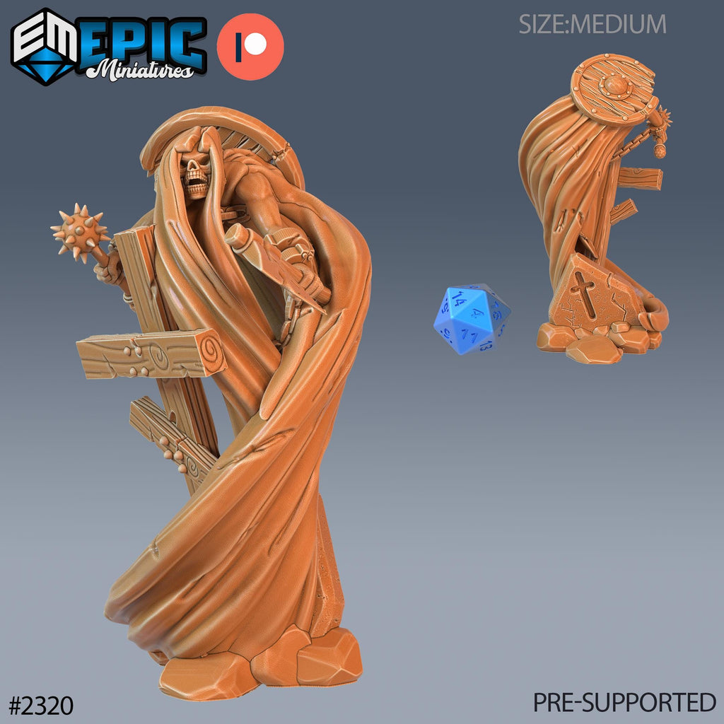 Graveyard Ghost Option #2321 front DND miniature Tombs of Demise 16k resin