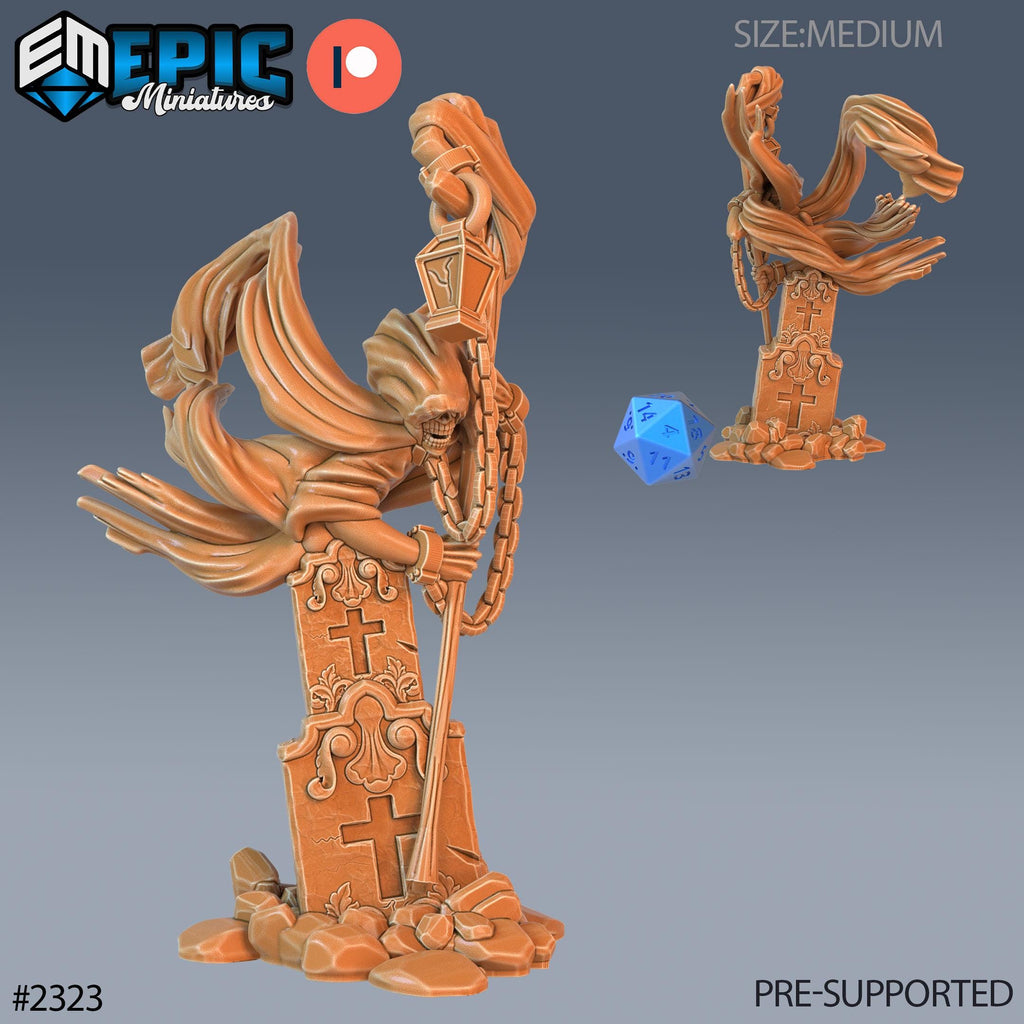 Graveyard Ghost Option #2324 front DND miniature Tombs of Demise 16k resin
