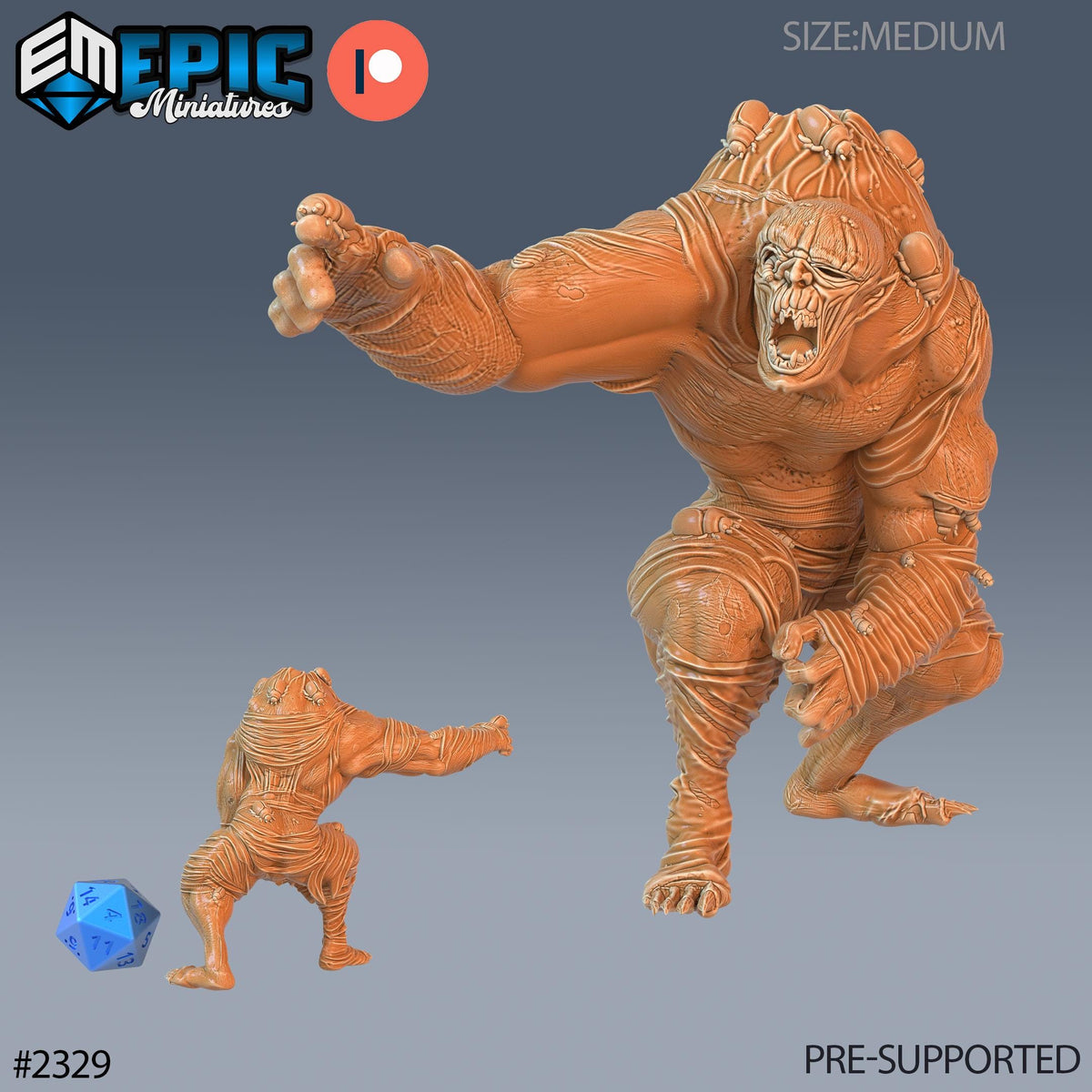 Hive Controlled Zombie Option #2329 front DND miniature Tombs of Demise 16k resin