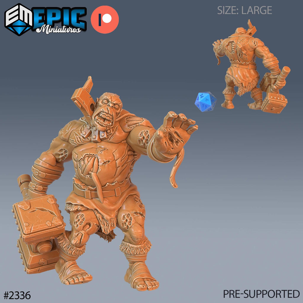 Ogre Zombie Option #2336 front DND miniature Tombs of Demise 16k resin