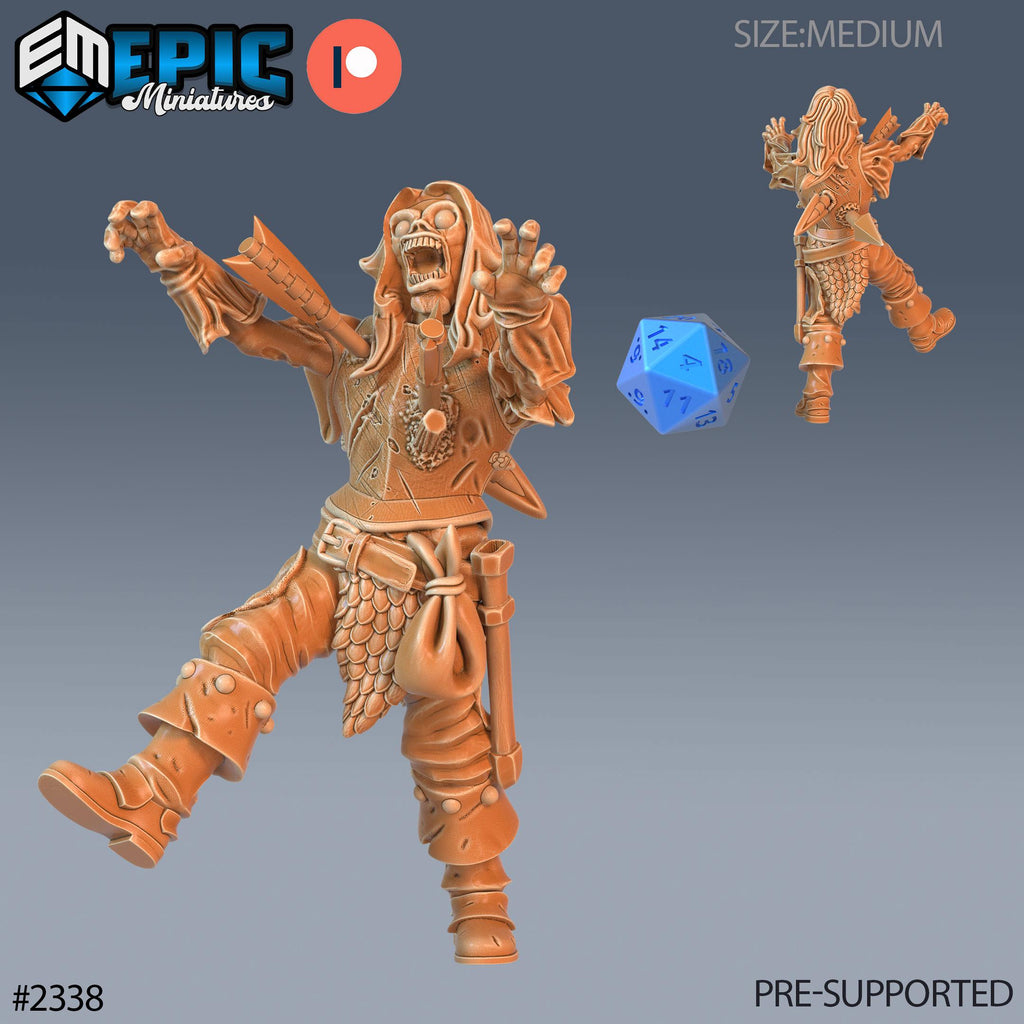 Zombie Warrior Option #2338 front DND miniature Tombs of Demise 16k resin